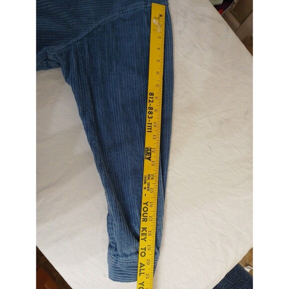 CW Classics Shacket Sz XL Corduroy Wide Wale Blue pleated back Oversized Buttons - Picture 9 of 12